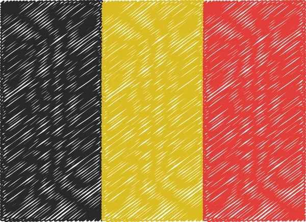 Bendera belgium dibordir zigzag - Stok Vektor