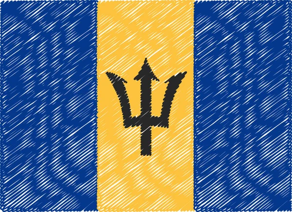 Barbados flag embroidered zigzag — Wektor stockowy