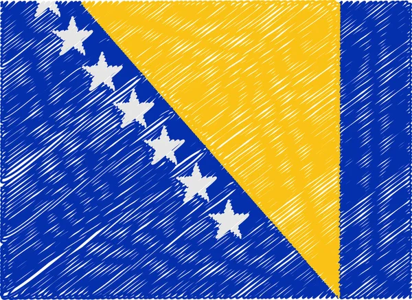 Bosnia flag embroidered zigzag — Stock vektor