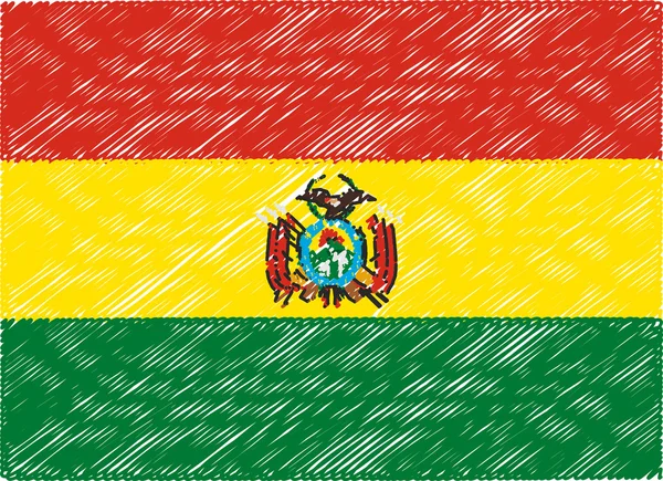 Bandera bolivia bordado zigzag — Vector de stock