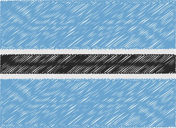Botswana flag embroidered zigzag — Stok Vektör