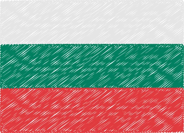 Bulgaria flag embroidered zigzag — Stock vektor