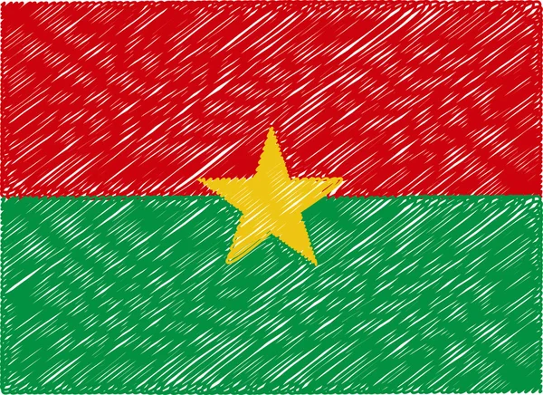 Burkina flag embroidered zigzag — 图库矢量图片