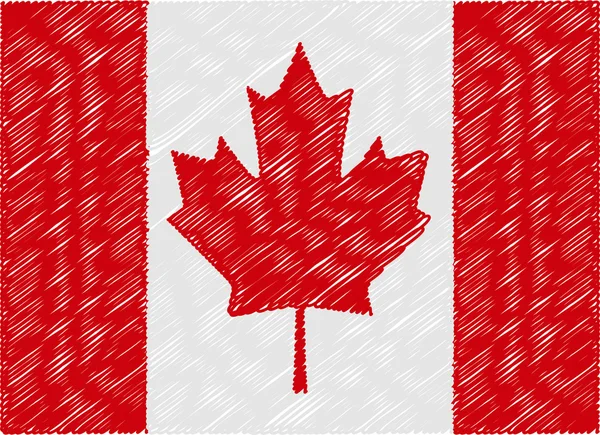 Bandeira do Canadá ziguezague bordado —  Vetores de Stock