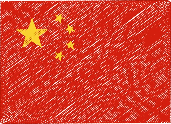 Китайский флаг с вышитым зигзагом — стоковый вектор