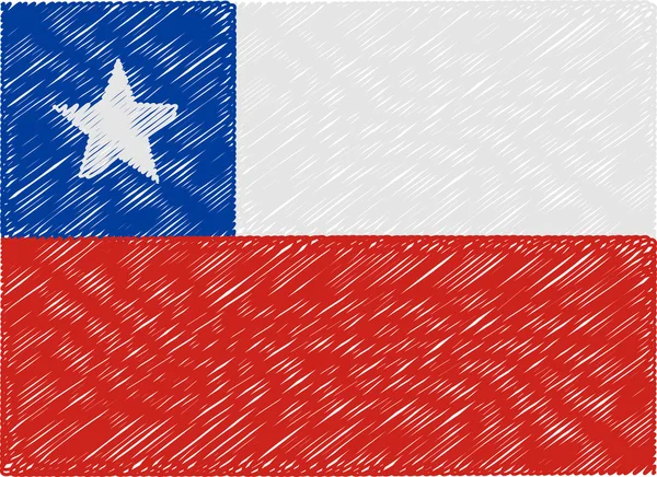 Chile flag embroidered zigzag — Stock Vector