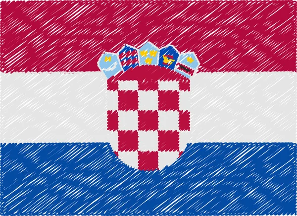 Bandeira croatia ziguezague bordado — Vetor de Stock