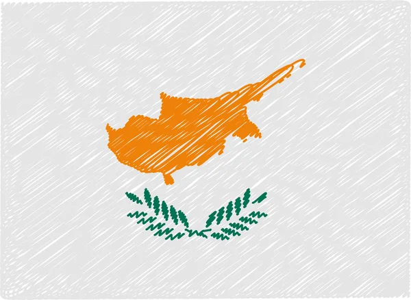 Cyprus flag embroidered zigzag — Stock Vector
