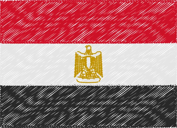 Drapeau égyptien zigzag brodé — Image vectorielle