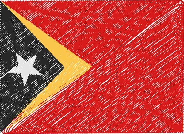 East timor flag embroidered zigzag — Stock vektor