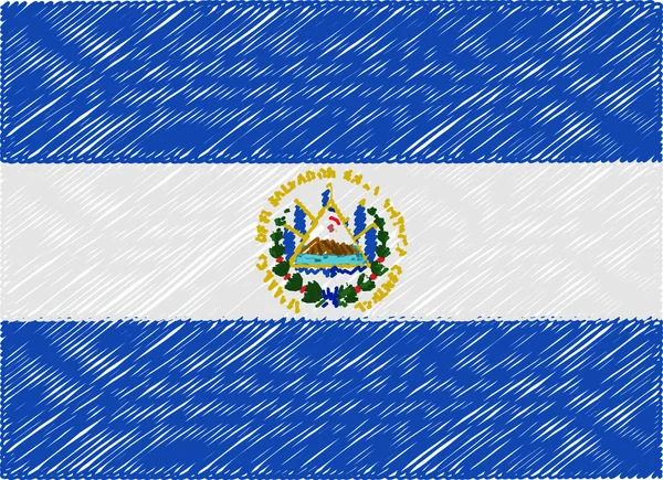 Эль Сальвадор флаг вышитые зигзаг — стоковый вектор