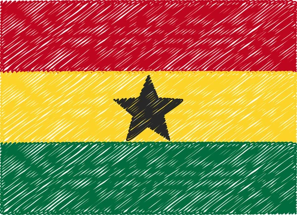 Вышитый зигзаг с флагом Ганы — стоковый вектор