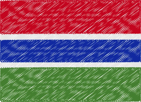 Гамбия флаг вышитой зигзаг — стоковый вектор