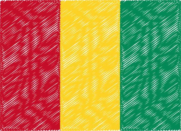 Guinea flag embroidered zigzag — Διανυσματικό Αρχείο