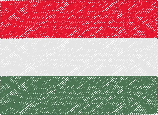 Hungary flag embroidered zigzag — ストックベクタ