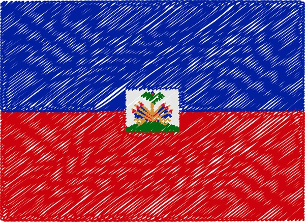 Bandera haiti bordado zigzag — Vector de stock
