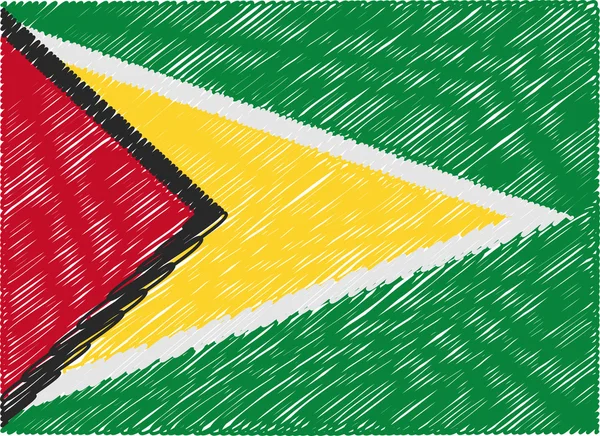 Guyana flag embroidered zigzag — Stock vektor