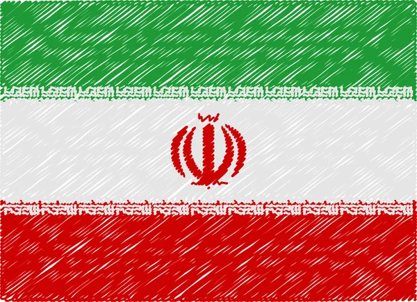Bandera de Irán bordado zigzag — Archivo Imágenes Vectoriales