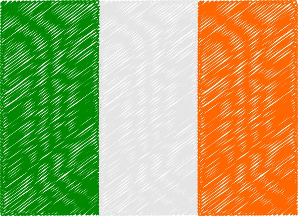 Bandeira da Irlanda ziguezague bordado —  Vetores de Stock