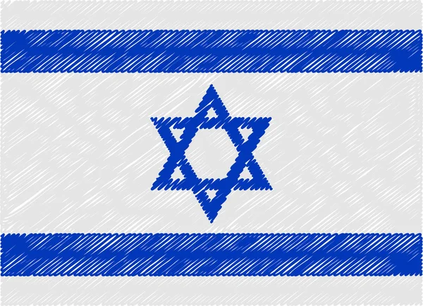 Israel flag embroidered zigzag — Stock vektor