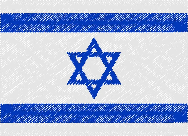 Israel bandeira bordada ziguezague —  Vetores de Stock