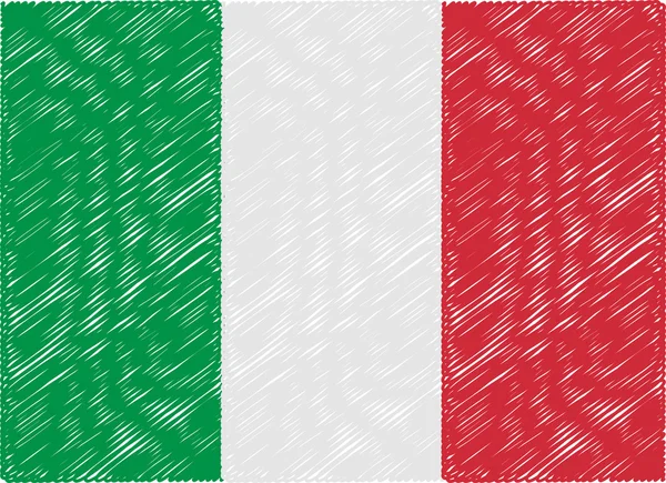 Bandiera italia zigzag ricamato — Vettoriale Stock