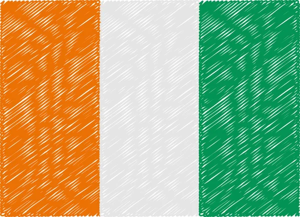 Ivory coast flag embroidered zigzag — Stockvector