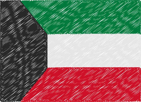 Kuwait flag embroidered zigzag — Stock Vector