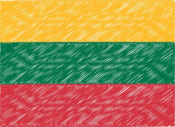Lithuania flag embroidered zigzag — Stok Vektör