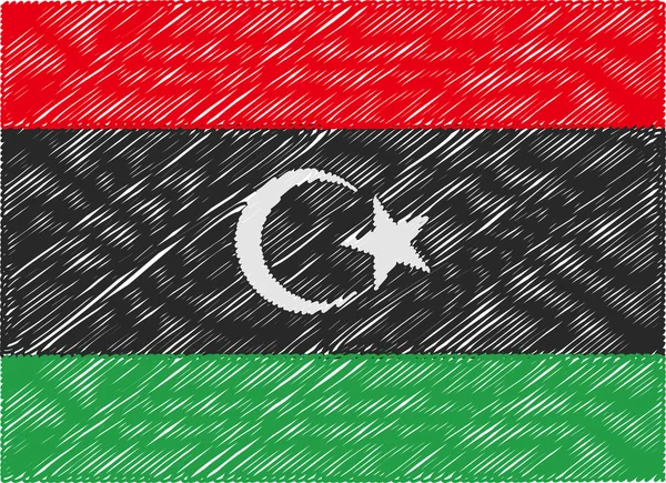 Bandera libya bordado zigzag — Archivo Imágenes Vectoriales