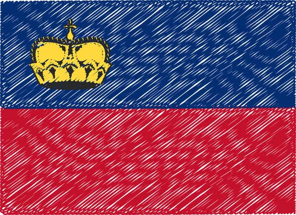 Liechtenstein flag embroidered zigzag — ストックベクタ