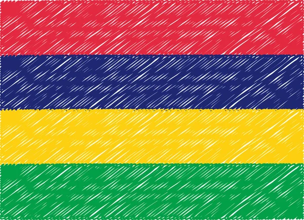 Mauritius flag embroidered zigzag — Stok Vektör