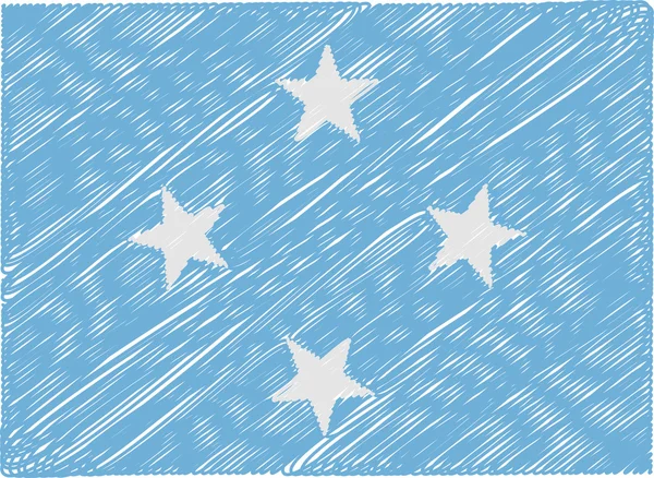 Micronesia bandera bordado zigzag — Archivo Imágenes Vectoriales