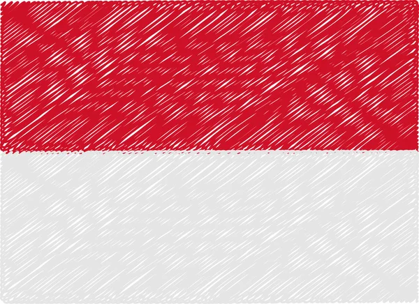 Drapeau monaco zigzag brodé — Image vectorielle