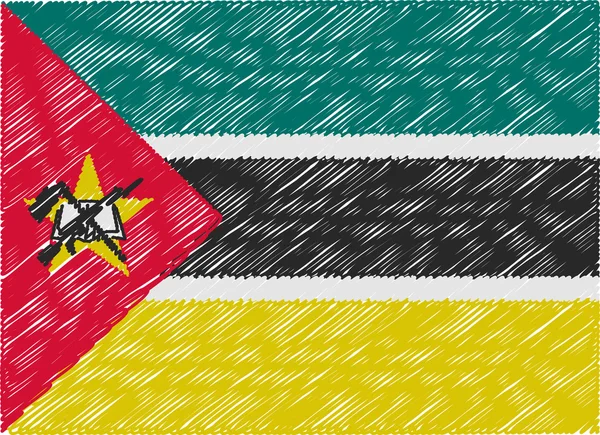 Mozambique flag embroidered zigzag — ストックベクタ