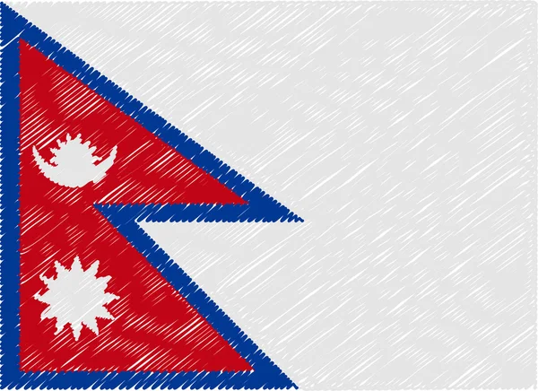 Bandiera nepal zigzag ricamato — Vettoriale Stock