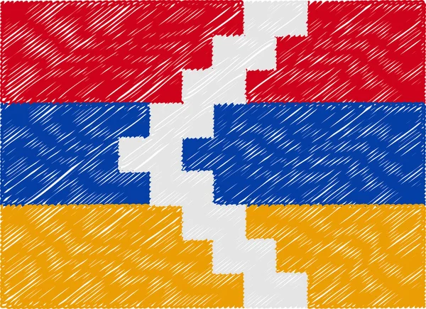 Nagorno kara bandera bordado zigzag — Vector de stock