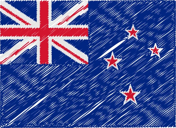 Nuevo zigzag bordado bandera de Zelanda — Vector de stock