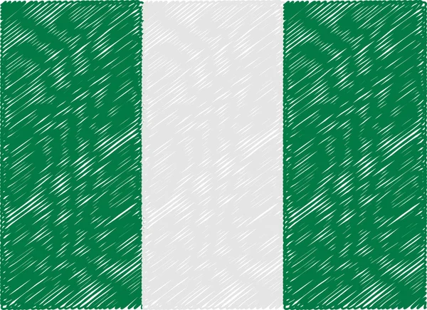 Nigeria flag embroidered zigzag — Wektor stockowy