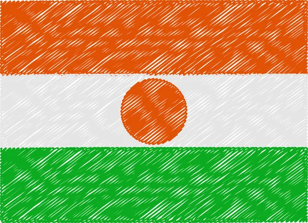 Niger flag embroidered zigzag — Stok Vektör