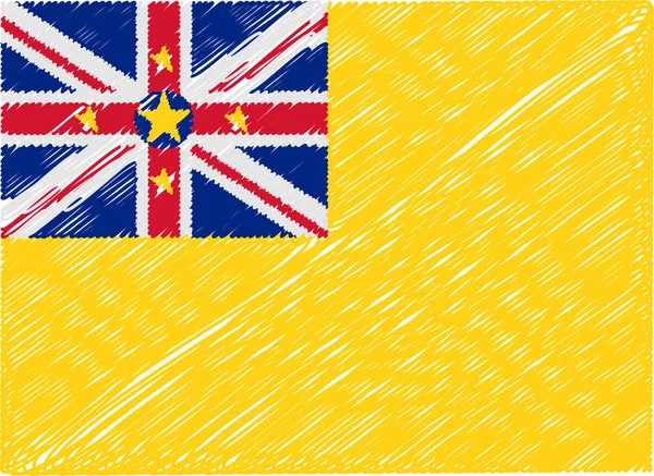 Niue bandeira bordada ziguezague — Vetor de Stock