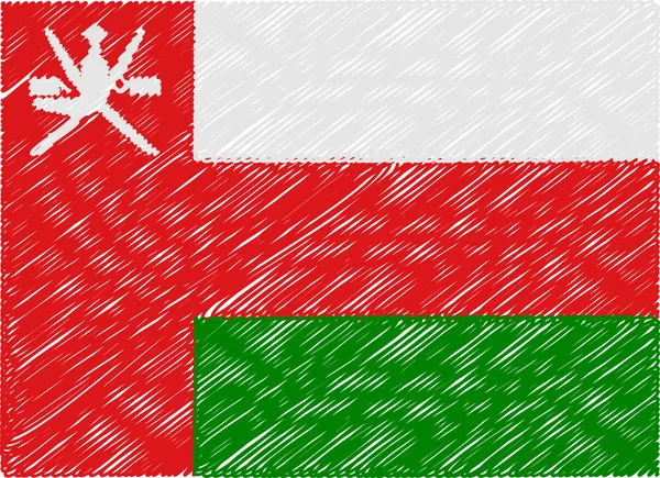 Oman flag embroidered zigzag — Stock Vector