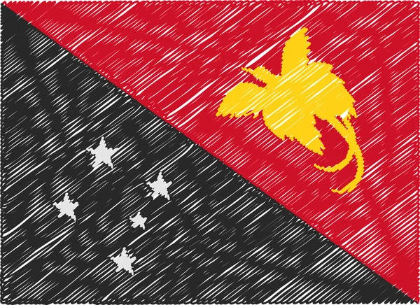 Papua new guinea flag embroidered zigzag — Stock vektor