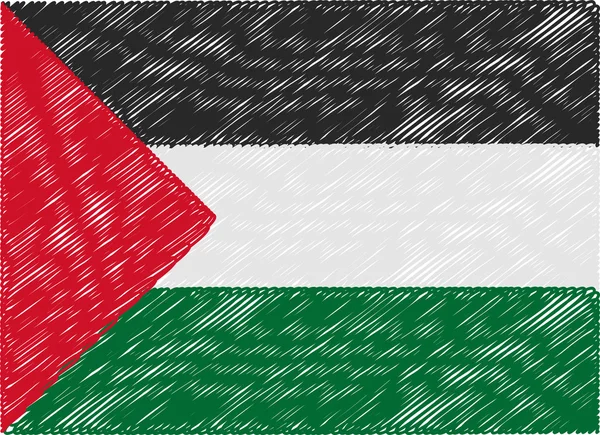 Palestine flag embroidered zigzag — 图库矢量图片