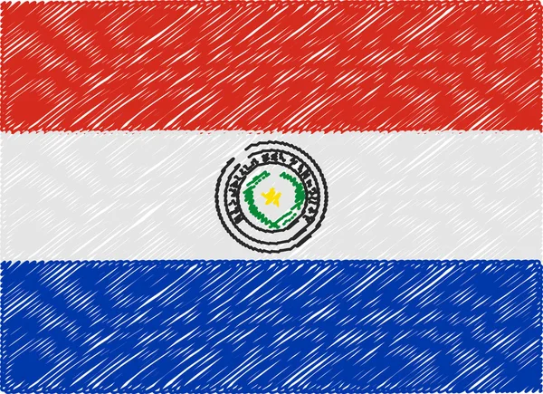 Paraguay flag embroidered zigzag — Stockvector