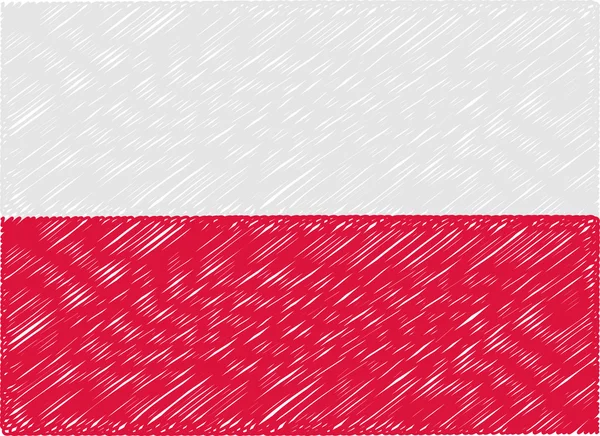 Poland flag embroidered zigzag — ストックベクタ