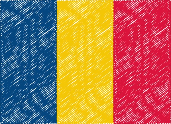 Romania flag embroidered zigzag — Διανυσματικό Αρχείο