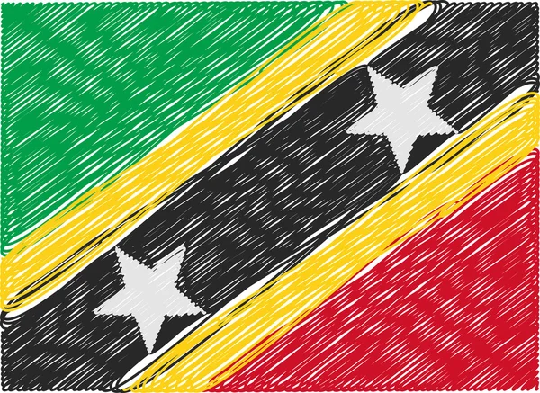 Saint kitts bandeira ziguezague bordado —  Vetores de Stock