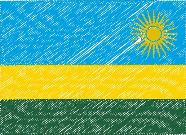 Rwanda flag embroidered zigzag — ストックベクタ