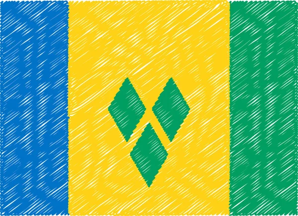 Saint vicent flag embroidered zigzag — Stockvector